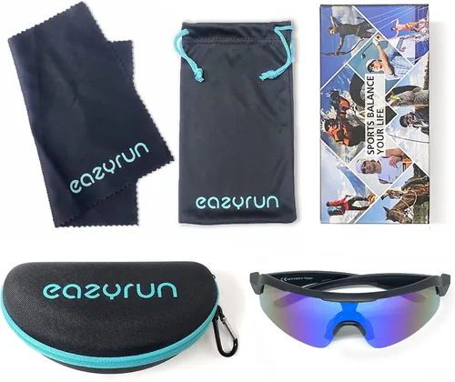 Vista 5 de EAZYRUN Lentes de sol polarizados grandes a medianos para hombres béisbol esquí ciclismo correr playa voleibol pesca