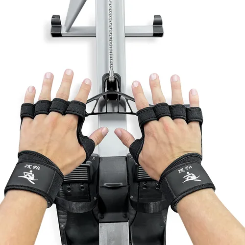 Vista 2 de Guantes para máquina de remo, agarres perfectos para erging, esculpido, tripulación, kayak, canoa, levantamiento de pesas, entrenamientos de gimnasio