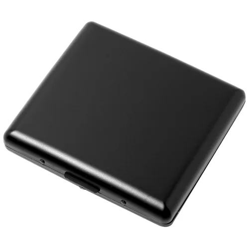Vista 9 de Caja de cigarrillos de metal, para mujeres y hombres, clip de resorte portátil de doble cara, capacidad para cigarrillos de 18-20 de 3.937 in (negro)