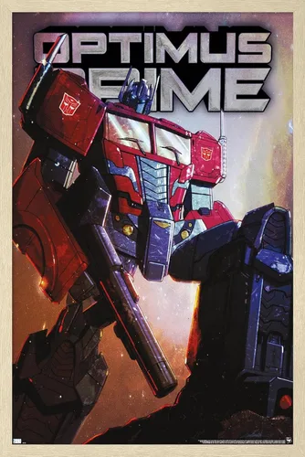 Vista 7 de Trends International Hasbro Transformers - Póster de pared Optimus Prime, 14.725 x 22.375 pulgadas, versión enmarcada de madera de granero
