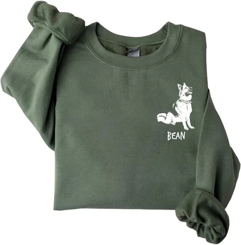 Vista 6 de GODMERCH Sudadera personalizada con foto de perro, sudadera de mamá de perro, camisas de mamá de perro para mujer, sudadera de perro mamá