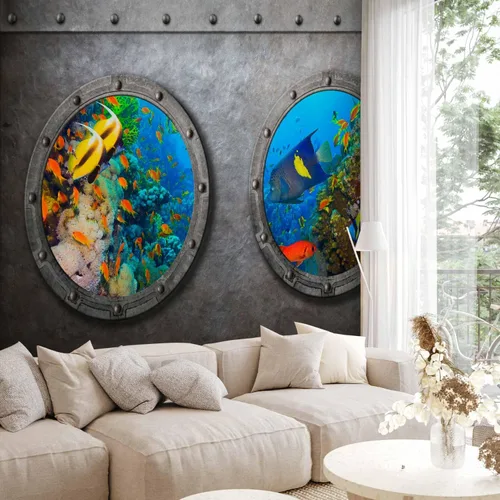 Vista 2 de artgeist Mural de pared premium mundo submarino, 98 x 69 pulgadas, papel tapiz no tejido XXL, decoración de pared de vellón, impresión fotográfica