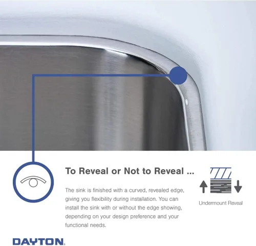 Vista 6 de Dayton DCFU3118 - Fregadero de acero inoxidable con doble cuenco