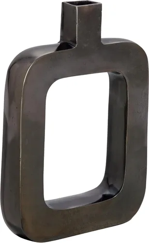 Vista 10 de Deco 79 Jarrón contemporáneo de aluminio negro, 18 x 11 x 2 pulgadas