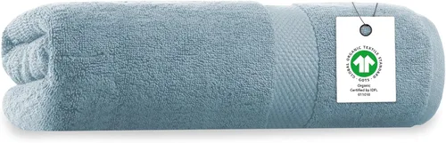 Vista 32 de Toalla de baño de felpa de algodón orgánico de lujo Certificado GOTS y OEKO-TEX Toallas de calidad hotelera premium Tecnología Feather Touch