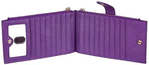 Vista 8 de Travelambo Cartera para mujer con bloqueo RFID y bolsillo con cremallera Cartera RFID