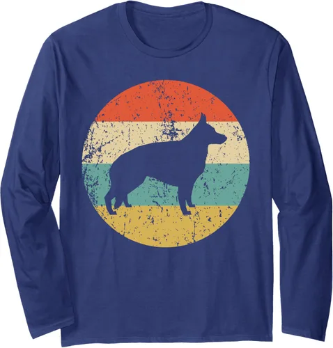 Vista 5 de Camiseta de manga larga de perro pastor alemán retro Negro