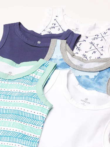 Vista 12 de HonestBaby Camisetas musculares sin mangas 100% algodón orgánico para bebés y niños pequeños, niñas