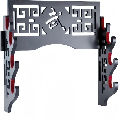 Vista 6 de Soporte de pared de terciopelo para espada, soporte de exhibición con tiras de fieltro para katana, wakizashi, Genji y espadas samurái