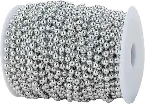 Vista 10 de Guirnalda de cuentas de perlas sintéticas para manualidades de 4mm rollo de hebra de perlas para decorar centros de mesa florales favor de fiesta
