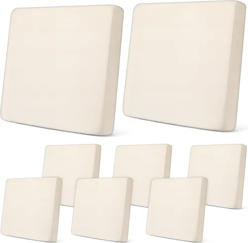 Vista 25 de Newwiee Funda de cojín, para cojín de asiento de sofá o sillón, 8 unidades, elástica, para sofá, muebles de patio y exteriores, de repuesto, suave