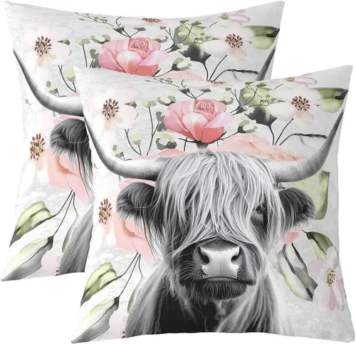 Vista 19 de Erosebridal Juego de 2 fundas de almohada rústicas con diseño de oso, de 16x16 pulgadas, fundas de almohada de cuadrícula de búfalo, fundas