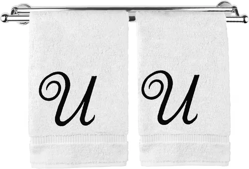 Vista 98 de Toalla de mano con monograma, regalo personalizado, 16 x 30 pulgadas, extra absorbente, 100% algodón turco, acabado de rizo suave, para baño, cocina