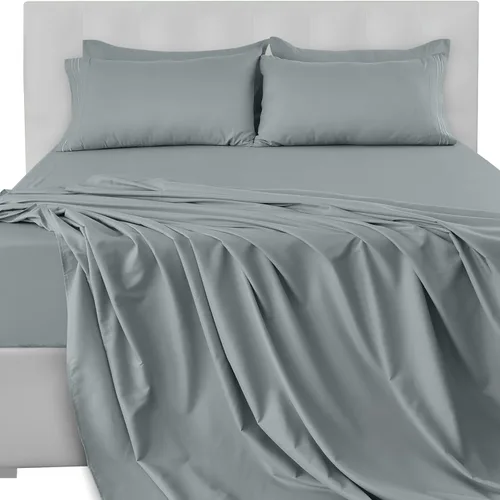 Vista 375 de LUX Décor - Juego de sábanas Twin de microfibra ultrasuave de 3 piezas con sábana encimera, sábana bajera de 16 pulgadas de profundidad y funda