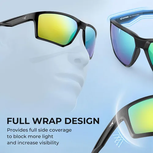 Vista 4 de KastKing Osage - Gafas de sol deportivas polarizadas para hombres y mujeres, ideales para conducir, pescar, ciclismo, correr, protección UV