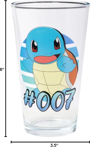 Vista 9 de Silver Buffalo Pokémon Original Starters con Charmander, Squirtle, Bulbasaur y Pikachu, Set de 4 Vasos de Pinta de 16 Onzas (Paquete de 4)