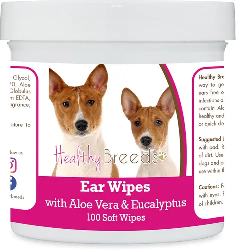 Vista 100 de Healthy Breeds Affenpinscher Toallitas de limpieza de oídos con aloe y eucalipto para perros, 100