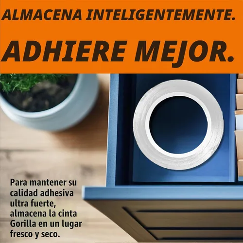 Vista 6 de Gorilla Cinta adhesiva blanca, 1.88" x 30 yardas, blanca, (paquete de 2)