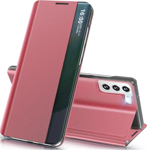 Vista 92 de Funda de teléfono para Samsung Galaxy A16 5G, Clear View Window Funda delgada de lujo para teléfono Galaxy A16 con soporte, funda protectora