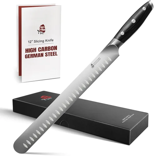 Vista 8 de TUO Black Hawk - Cuchillo de filete de 6 pulgadas para recortar grasa de carne, desollado de ciervos, mango de espiga completa, acero alemán de alto