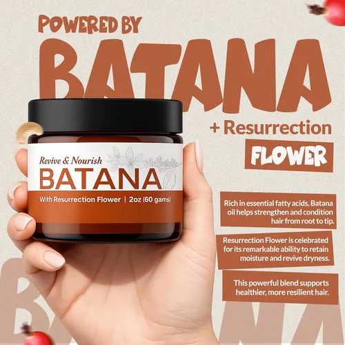 Vista 5 de Au Natural Organics Aceite de batana 100% puro con flores de resurrección para el crecimiento, hidratación, restauración, protección y volumen