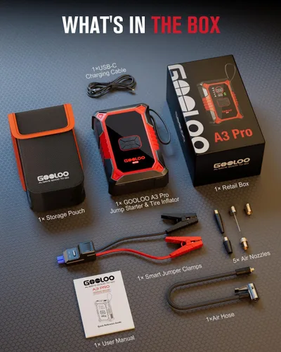 Vista 9 de GOOLOO A3 Pro 12V 3000A Arrancador portátil del salto del coche