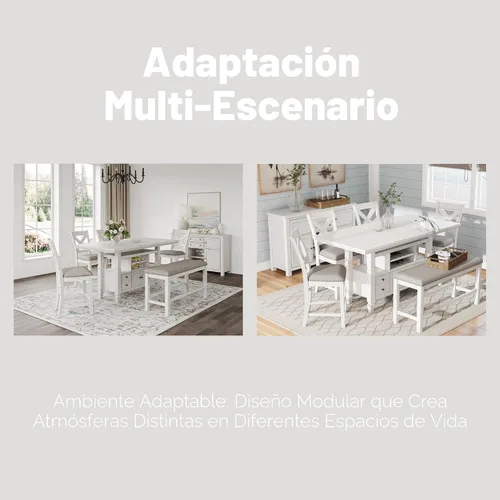Vista 8 de Signature Design By Ashley Robbinsdale - Mesa de comedor de 72 pulgadas de altura de mostrador con almacenamiento de isla de cocina, sólidos