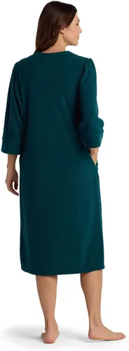 Vista 2 de Miss Elaine Bata larga de terry cepillado por detrás para mujer, bata con cremallera, ropa de dormir y ropa de descanso
