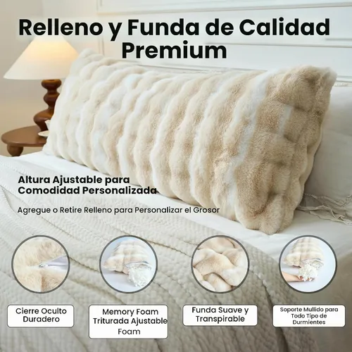 Vista 2 de OMEO Almohada de invierno esponjosa de cuerpo completo – Almohada de embarazo de espuma viscoelástica, almohada de lactancia para dormir de lado