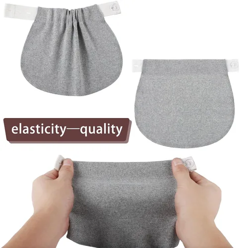 Vista 2 de Extensor de pantalones de maternidad ajustable elástico pantalón extensor de botón para mujeres embarazadas negro azul marino gris caqui blanco