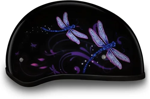 Vista 4 de Daytona Helmets - Medio casco de calavera con huesos cruzados, Graphics 100% APROBADO DOT, Negro, S