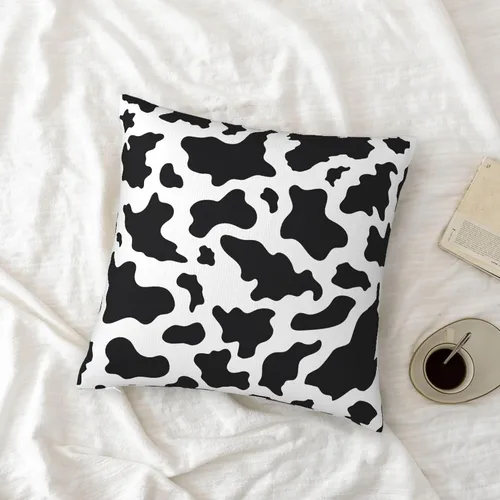 Vista 9 de Fundas de almohada con estampado de vaca y leche blanca y negra de 18 x 18 pulgadas, funda de almohada para dormitorio, sofá, funda de almohada
