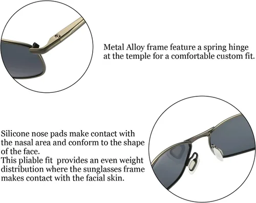 Vista 5 de ZHILE 8-base gafas de sol polarizadas con marco de metal, curvas, para hombre