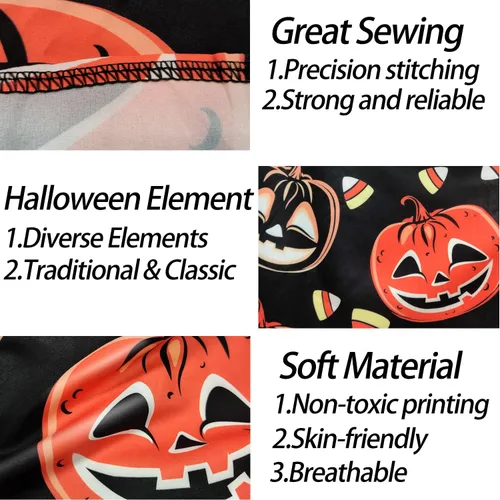 Vista 5 de Vestidos de Halloween para mujer de manga larga vestido de cóctel swing esqueleto calabaza impreso fiesta de disfraces disfraz para fiesta