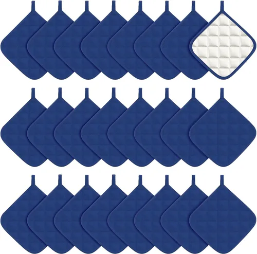 Vista 11 de Bokon 12 Pcs Pot Holders for Kitchen, Black Potholders Sets, Heat Resistant Cotton Hot Pad Oven Mitts Trivet with Hanging Loops for Baking Cooking