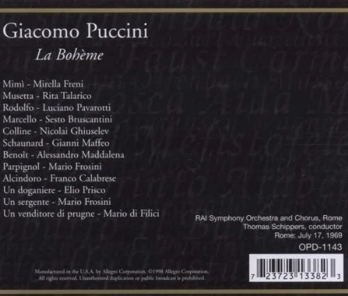 Vista 2 de Puccini La Bohème Pavarotti, Freni Schippers