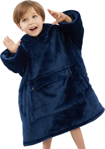 Vista 28 de Manta con Capucha Usable NOUKOW Manta Sherpa de Gran Tamaño Sudadera de Franela con Bolsillo Grande Alphabet