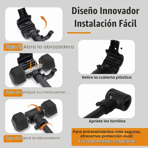 Vista 3 de Barra convertidora de mancuernas mejorada: transforma las mancuernas en barra, pesas ajustables, hasta 200 libras, adecuada para gimnasio en casa
