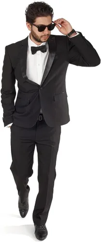 Vista 2 de Slim Fit - Esmoquin AZAR con solapa de satén para hombre