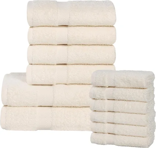 Vista 48 de Superior Juego de toallas surtidas de algodón de 18 piezas, incluye 8 toallas faciales, 6 manos y 4 toallas de baño, artículos esenciales
