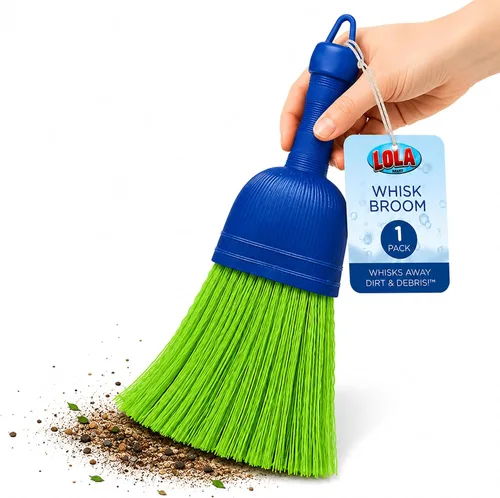 Vista 8 de LOLA Escoba de batir resistente, cepillo de mano, cerdas duraderas, barre la suciedad y los desechos, compacta, agujero para colgar para fácil