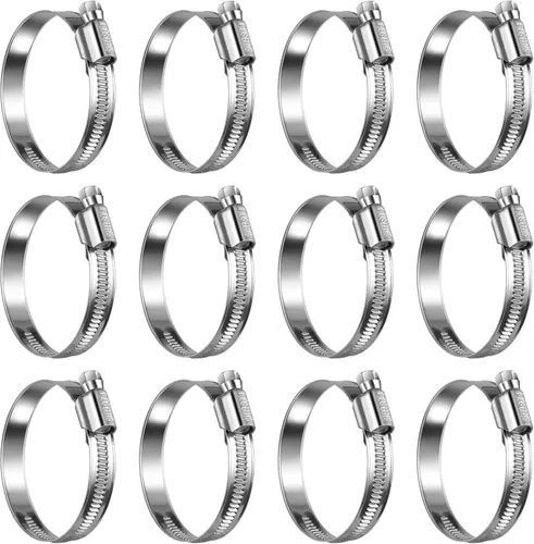 Vista 28 de Abrazaderas de manguera de engranaje helicoidal de acero inoxidable antideslizantes 3/8 a 5/8 "(0.394-0.630 in) SAE Size 4, 5/16"Hex Head, Soft