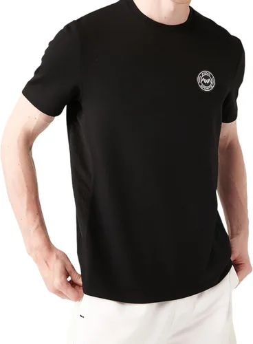 Vista 3 de Avva Camiseta Garni Pieced, cuello redondo, ajuste delgado, manga corta, talla S-2XL, negro, blanco