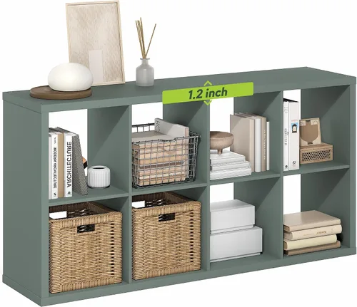 Vista 10 de Furinno Estantería para cubículos, estantería apilable, organizador de almacenamiento en cubos con parte trasera abierta, extragruesa, 15.8 x 15.8 x