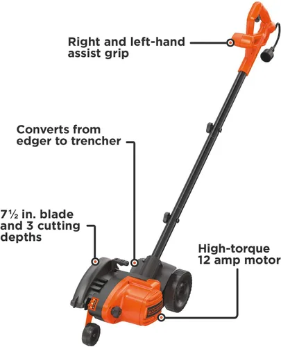 Vista 3 de BLACK+DECKER, LE760FF - Cortador y trinchador de paisaje 2 en 1, de 12 amperios