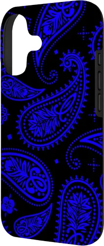 Vista 2 de Black Blue Paisley Bandana Vintage Floral Boho Pattern Case for iPhone 17