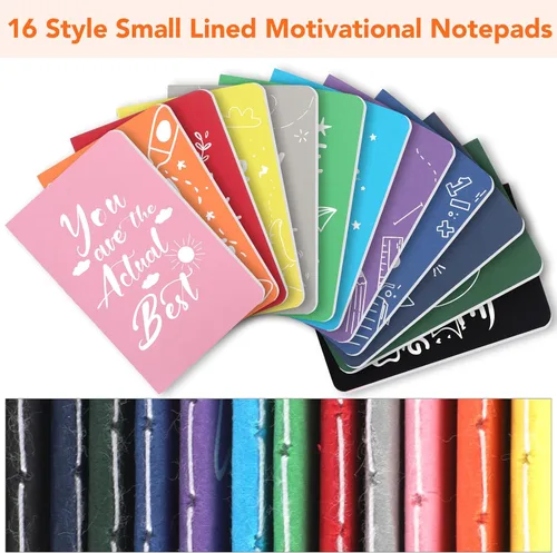 Vista 3 de BESARME A6 Pocket Notebook Inspirational Theme Colorful Covers Blank Pages Small Journal for Sketching Daily Planning Notes Travel Kids Students
