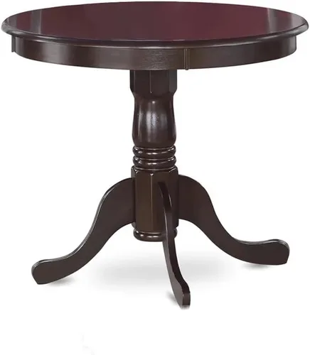 Vista 3 de East West Furniture ANTI5-CAP-LC - Juego de muebles de comedor de 5 piezas, incluye una mesa de cocina redonda con pedestal y 4 sillas de comedor