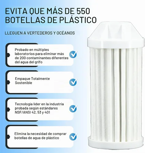 Vista 3 de Epic Everywhere - Filtro completo de botella 1 paquete Vida total de 75 galones Suministro de 3 a 4 meses Compatible con todas las botellas