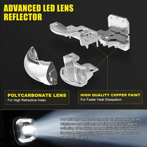 Vista 4 de REALOVE Kit de Luz de Niebla LED para FORD F250 F350 F450 F550 Super Duty 2005 2006 2007, Faro de Conducción con DRL y Señal de Giro, 1 Par